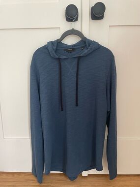 Vince Men's Navy Hoodie Sweater